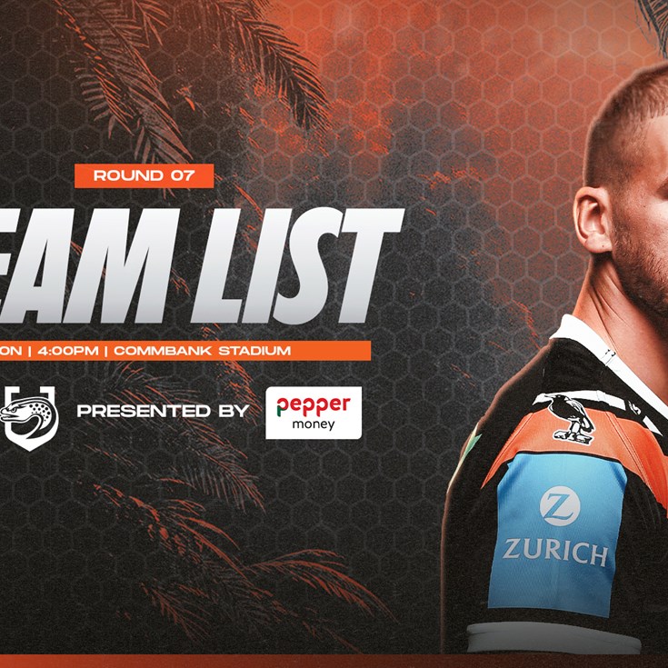 Team List: NRL Round 7 vs Eels