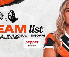 Team List: NRLW Round 3 vs Titans