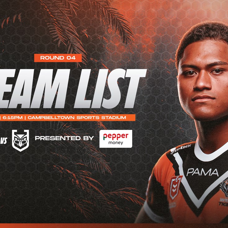 Team List: NRL Round 4 vs Warriors