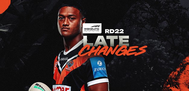 Late Changes: NRL Round 22 vs Bulldogs