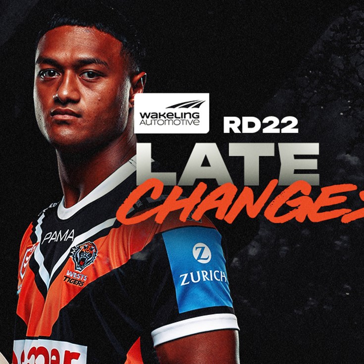 Late Changes: NRL Round 22 vs Bulldogs