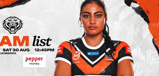 Team List: NRLW Round 9 vs Raiders