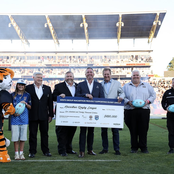 The Wests Tigers welcome Wests Group Macarthur’s $620,000 Commitment to Grass Roots Rugby League