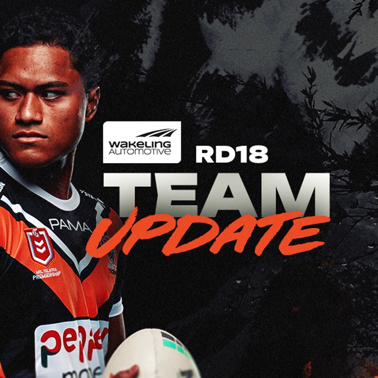 Team Update: NRL Round 18 vs Roosters