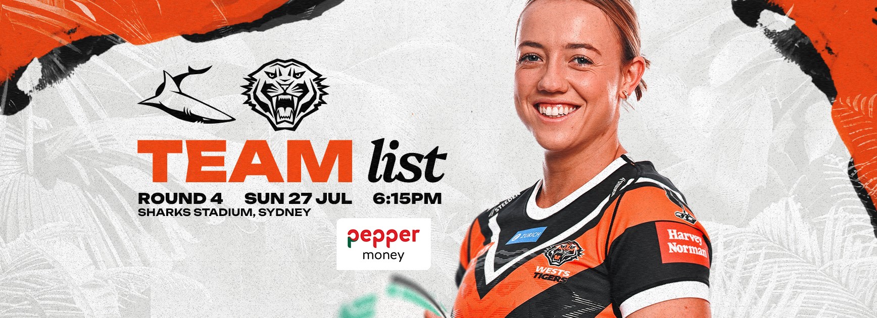 Team List: NRLW Round 4 vs Sharks