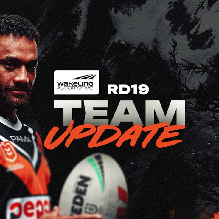 Team Update: NRL Round 19 vs Warriors