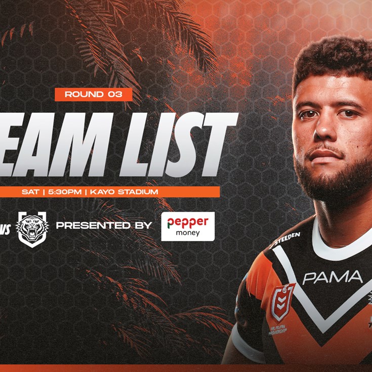 Team List: NRL Round 3 vs Dolphins