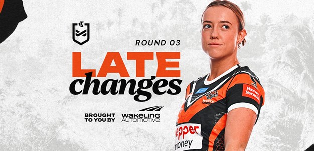 Late Changes: NRLW Round 3 vs Titans