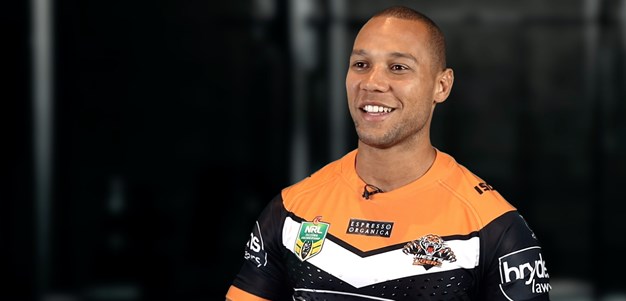Moses Mbye's first interview in Wests Tigers colours