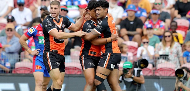 Talau breaks through after glut of possession for Wests Tigers