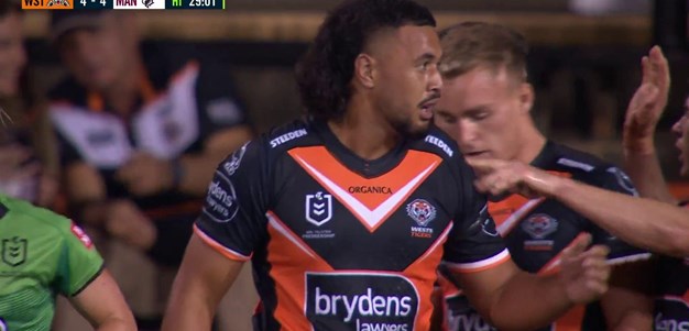 Tuilagi bursts through for Wests Tigers' first try of 2022