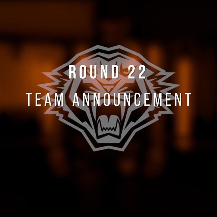 NRL Team Announcement:  Round 22