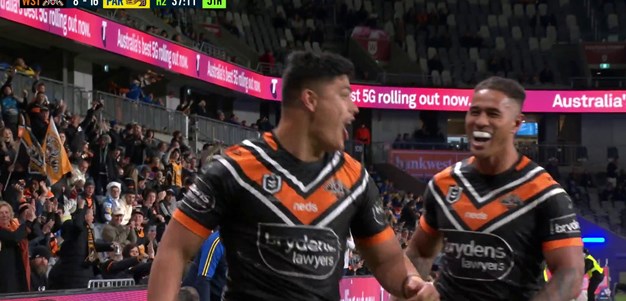 Talau has a double and the Wests Tigers close the gap to four