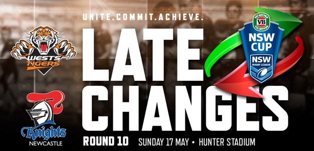 Late Changes: NSW Cup Rd.10 vs. Knights