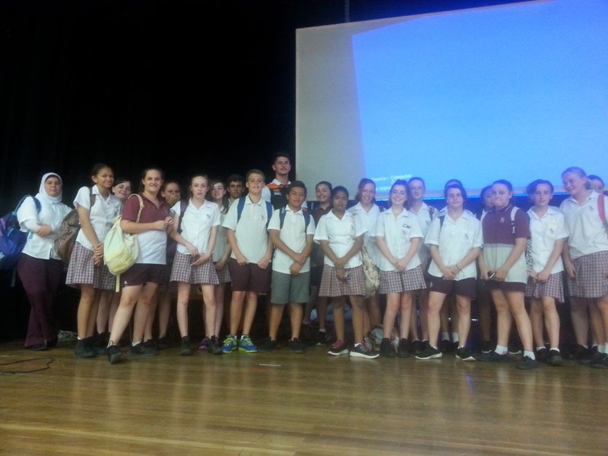 Mark McCormack at Robert Townson High School in Raby delivering the NRL's Dream