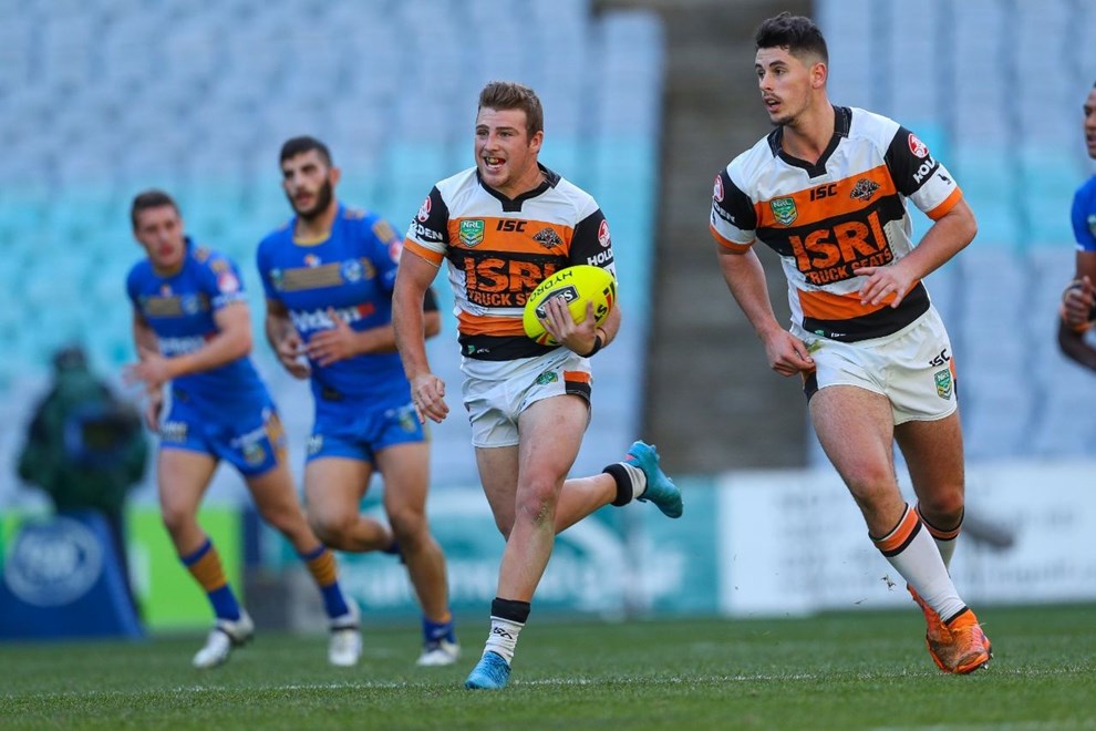 Competition - NYC Premiership Round. Round - Round 21. Teams - Parramatta Eels v Wests Tigers. Date - 30th of July 2016. Venue - ANZ Stadium, Olympic Park, NSW. Photographer - Paul Barkley.