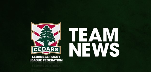 Lebanon name squad for RLWC quarterfinal