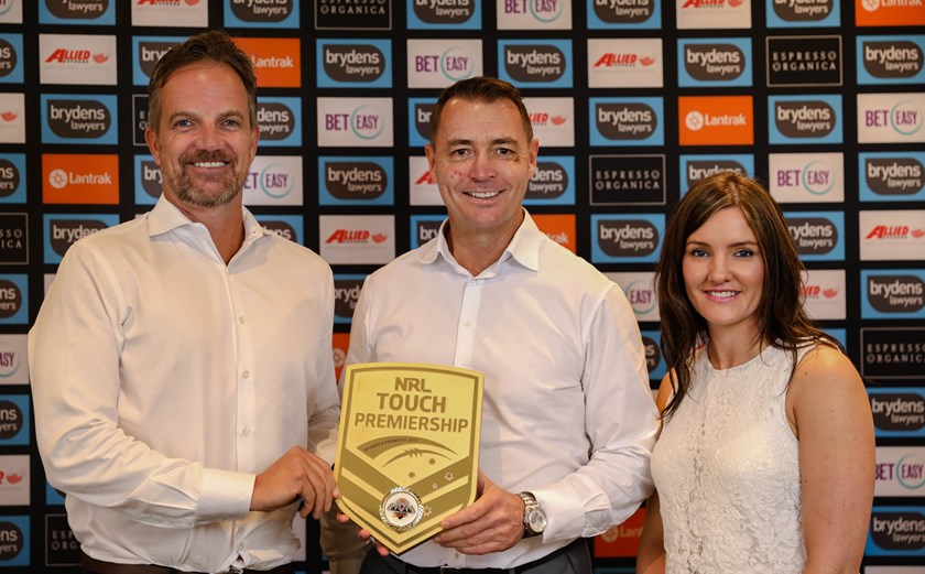 CEO Justin Pascoe, Touch Football Australia CEO Steve Mitchell and Female Strategy Manager Clair Schwencke