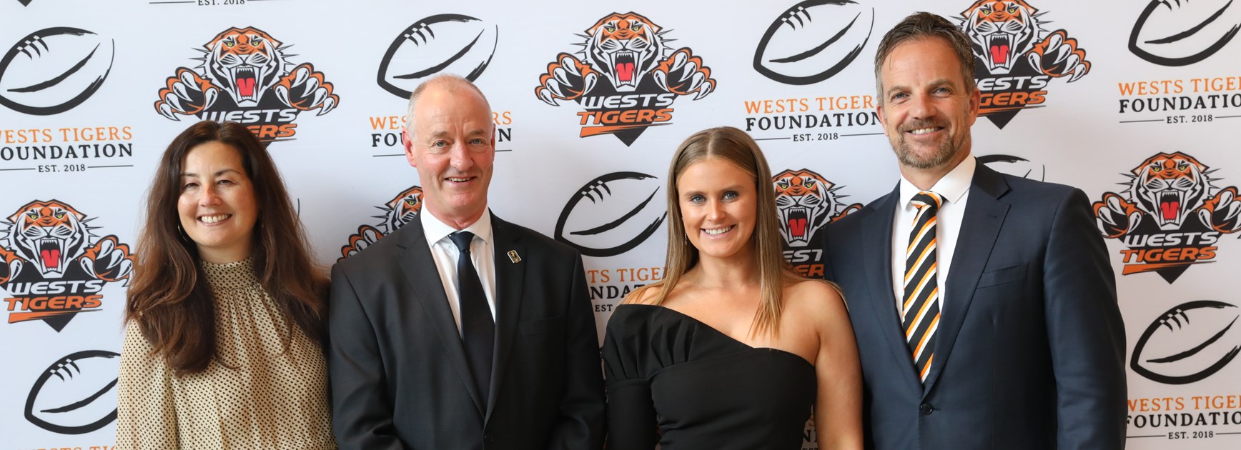 Left to Right: Wests Tigers Chair Marina Go, Men of League Foundation CEO Stephen Lowndes, Men of League Foundation National Manager – Wellbeing Jessica Macartney, Wests Tigers CEO Justin Pascoe.