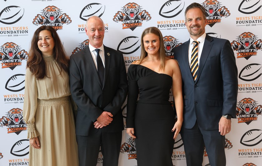 Left to Right: Wests Tigers Chair Marina Go, Men of League Foundation CEO Stephen Lowndes, Men of League Foundation National Manager – Wellbeing Jessica Macartney, Wests Tigers CEO Justin Pascoe.