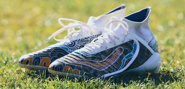 Corey Thompson's Indigenous Round Boots