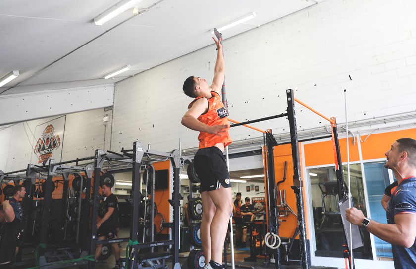 Kane Bradley at Wests Tigers training