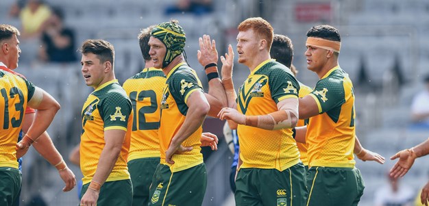 Junior Kangaroos pile on a dozen tries in France demolition