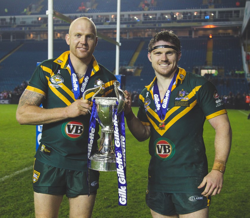 Wests Tigers players Keith Galloway and Chris Lawrence