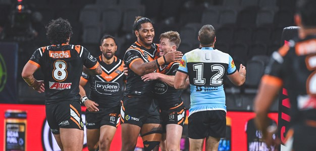 Wests Tigers finish strongly to down Sharks