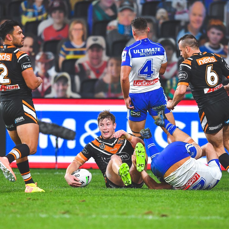Wests Tigers fire in attack to big win over Bulldogs