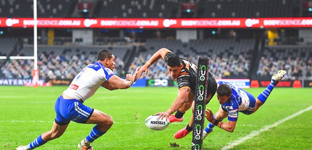 Talau try gets the Wests Tigers into the lead