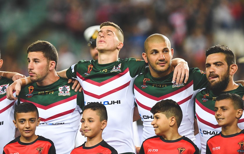 Adam Doueihi with Lebanon in the 2017 Rugby League World Cup