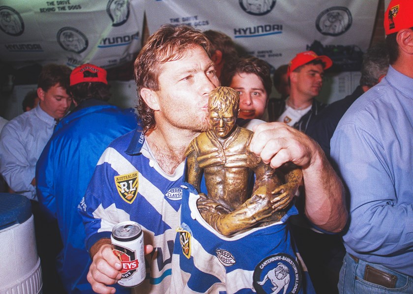Terry Lamb celebrates after winning the 1995 ARL Grand Final