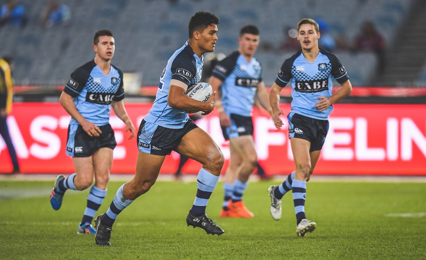 Shawn Blore in action for the NSW U/18's in 2018