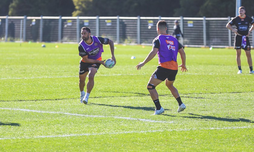 Wests Tigers playmaker Benji Marshall at training