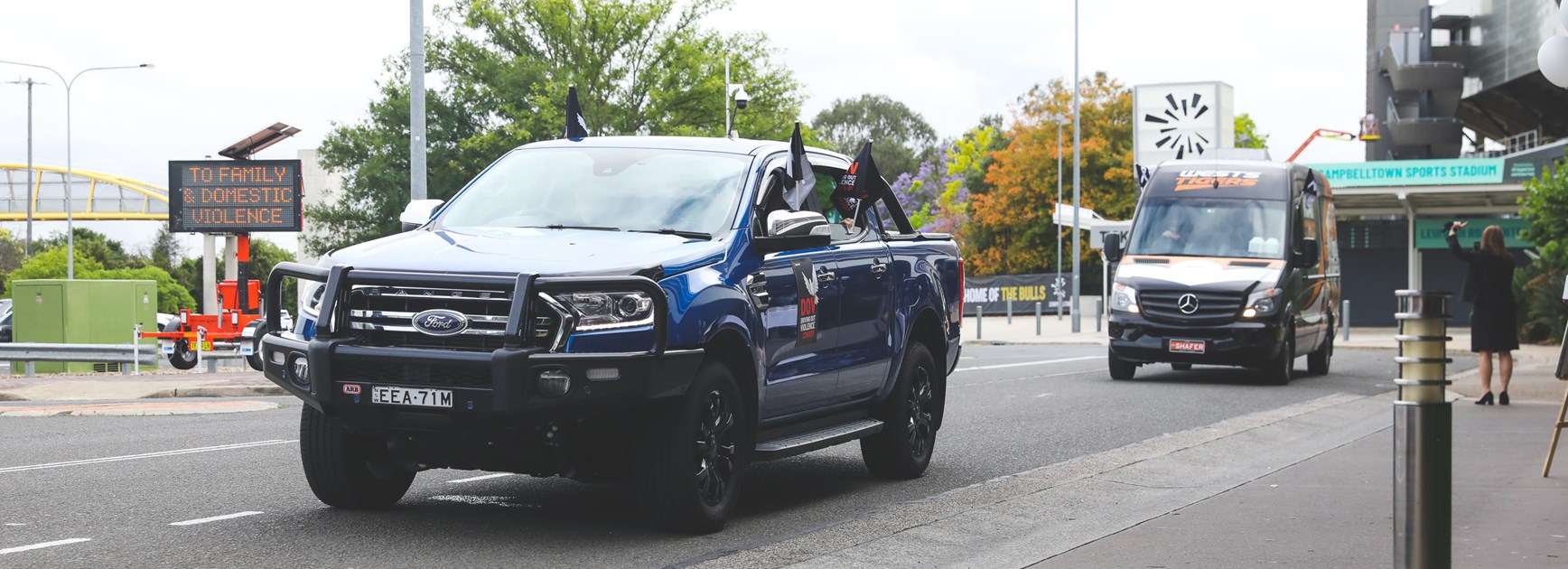 Wests Tigers take part in Driving Out Violence Convoy