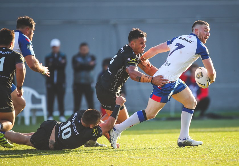 Wests Tigers' new signing Jackson Hastings in action for Great Britain