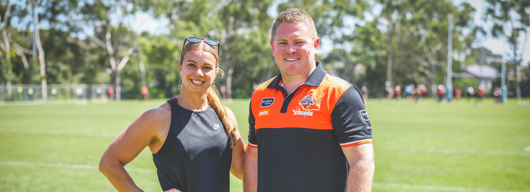 Rachel Balkovec swings by Wests Tigers