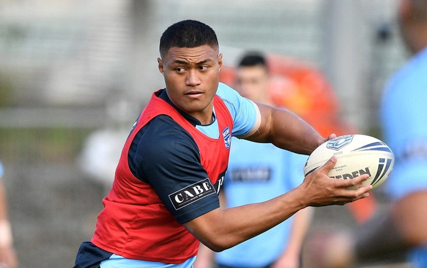 Wests Tigers forward Stefano Utoikamanu at NSW U/18's training in 2019.