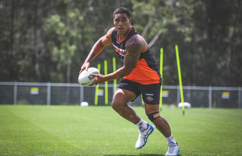 Wests Tigers forward Joe Ofahengaue