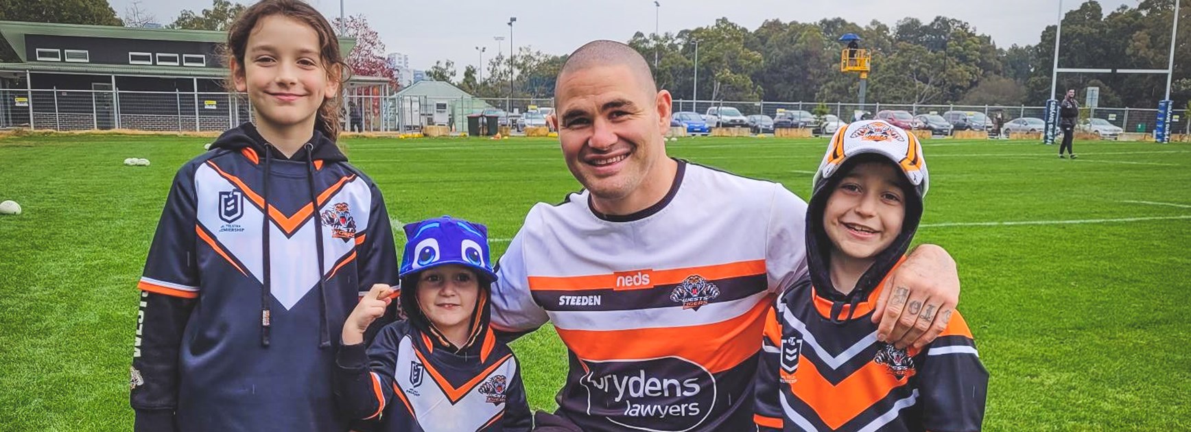 Wests Tigers player Russell Packer, Archer and his family.