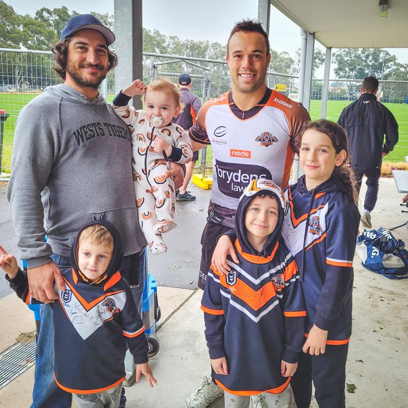 Wests Tigers player Luke Brooks, Archer and his family.