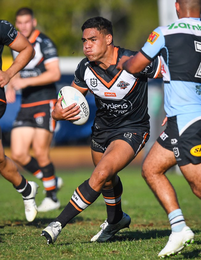 Joe Ofahengaue in action against the Cronulla Sharks in Rockhampton