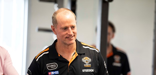 Wests Tigers coach Michael Maguire speaks with SEN 1170