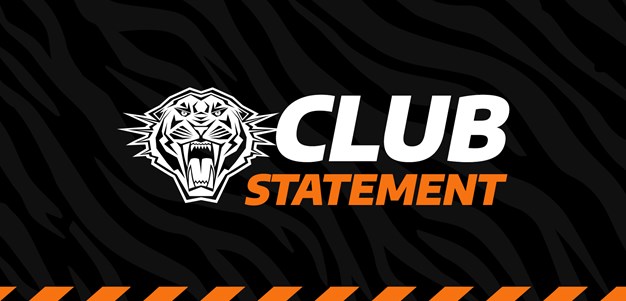 Wests Tigers and NRL Statement on James Roberts