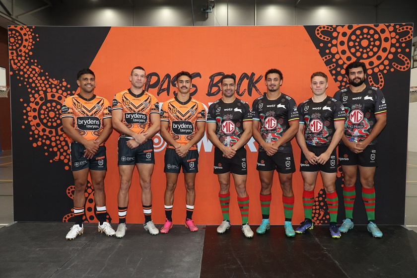 Wests Tigers and South Sydney players at the Indigenous Round Launch 
