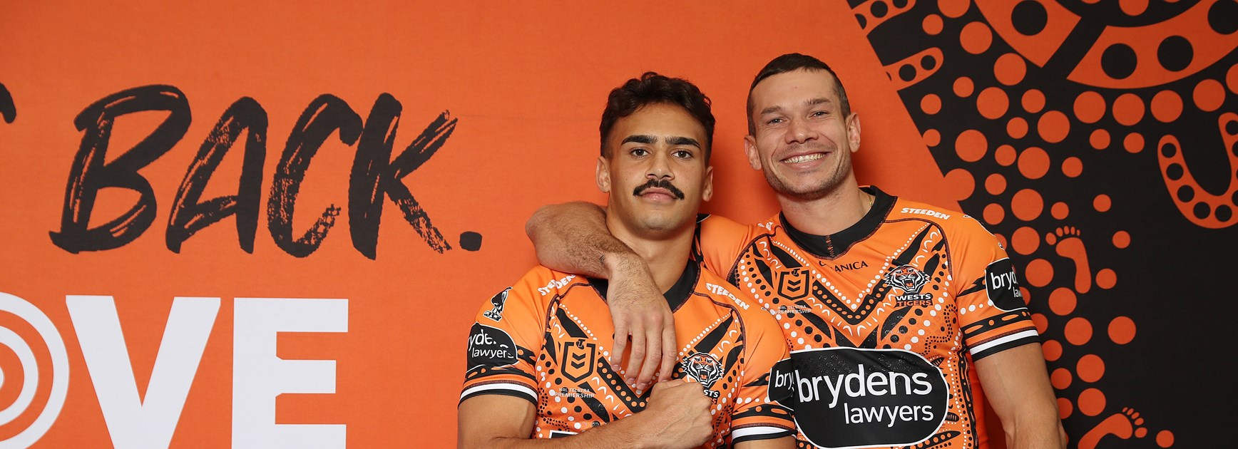 Daine Laurie and Brent Naden at the NRL Indigenous Round launch