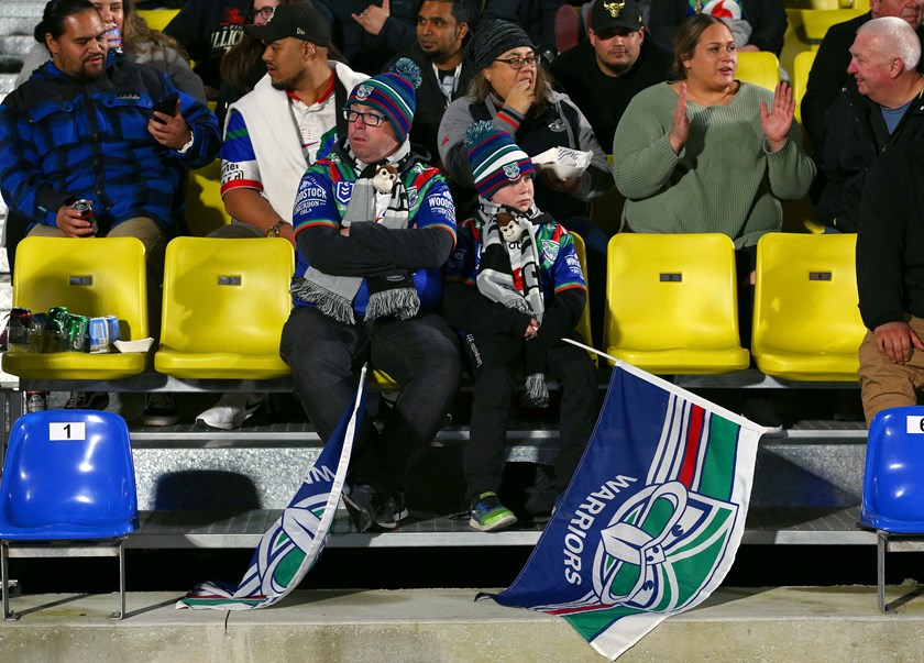 Warriors fans at Mount Smart for their last home game against Souths in 2019