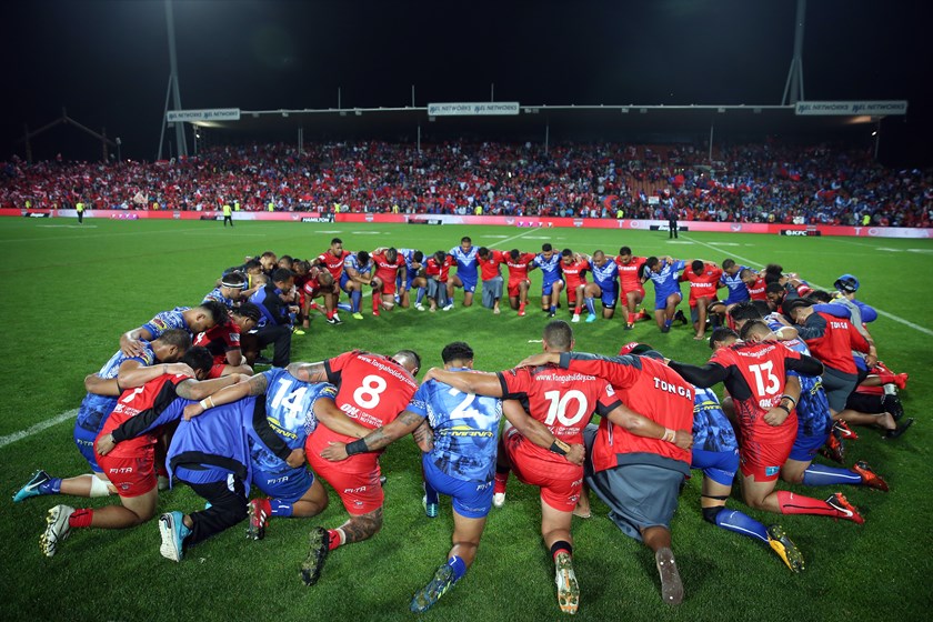 Samoa vs Tonga in the 2017 World Cup at Waikato Stadium, Hamilton