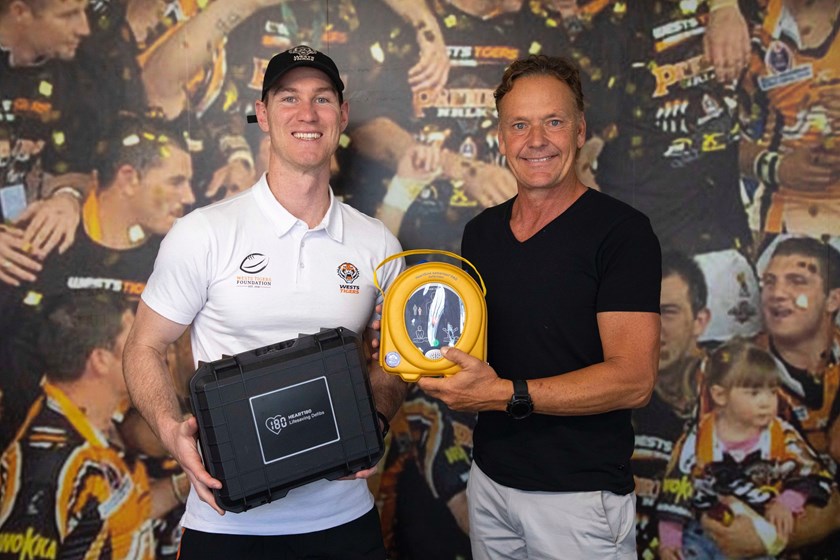 Guy Leech with Wests Tigers Community Manager, Keehan Diamond
